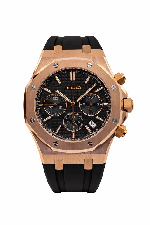 Royal Oak Rose Gold/Black Oyster Flex