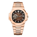 Nautilus Rose Gold Chocolate Brown Open Heart